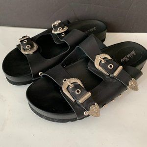 MALIKA Summer Women Fashion Metal Stud Decorative Slippers Sandals SIZE 38